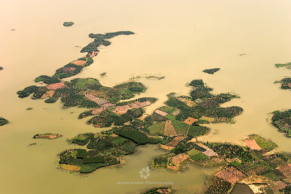 Aerial View of the Mekong Delta in Southern Vietnam