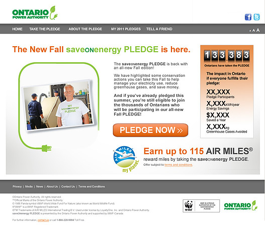 Website Design for Ontario Power Authority