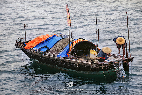 Fishing in Ha Long Bay