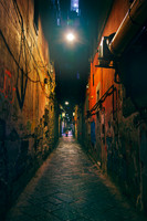 Narrow Streets of Naples at Night