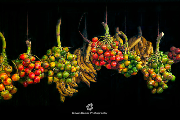 Peach Palm Fruits & Bananas