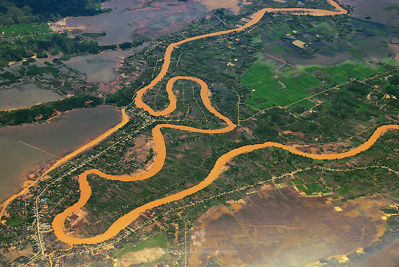 Aerial View of the Mekong Delta in Southern Vietnam