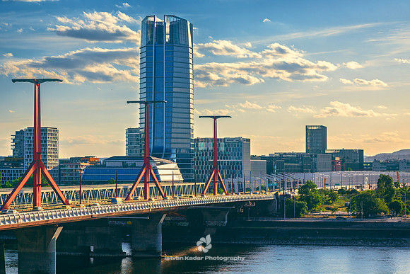 Rákoczi Bridge and the Mol Tower, Budapest, Hungary