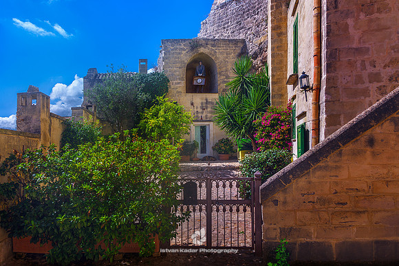 Rustic Medieval Courtyard in Matera, Italy