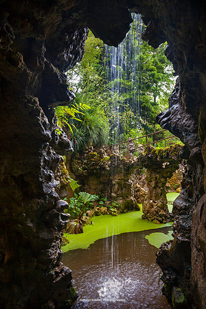 Waterfall in the Gardens of Quinta da Regaleira