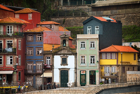 Façades of Old Oporto Houses