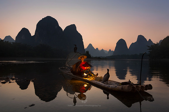 Cormorant Fisherman on Li River, Yangshuo, China