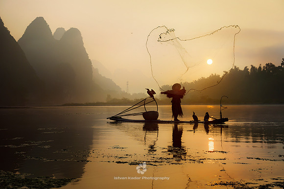 Silhouette of the Cormorant Fisherman