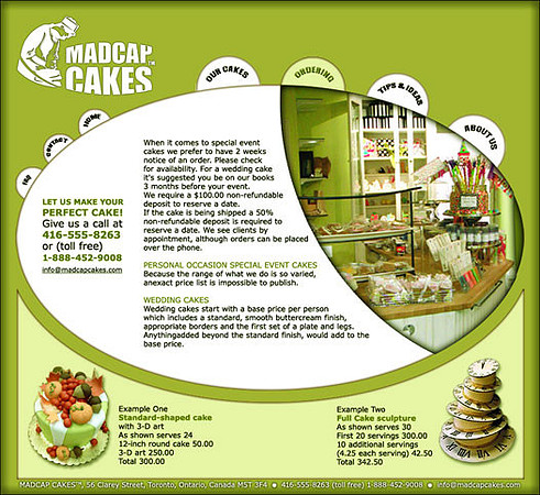 Website Design for Premium Cake Company