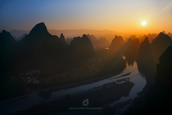 The Li River Below Yangshuo's Karst Mountains