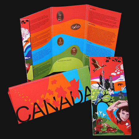 Canada Souvenir Card Design with Elongated Pressed Coins