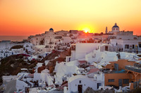 Oia At Sunset
