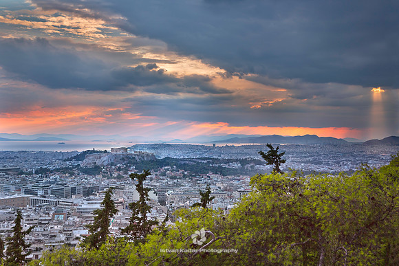 Athens at Sunset from Lycabettus Hill