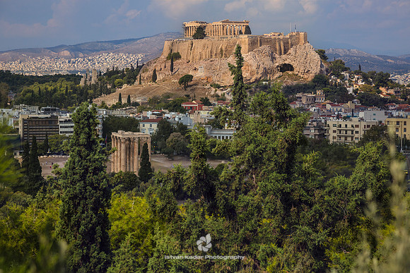 The Acropolis from Hill Ardittos, Athens, Greece