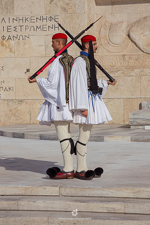 Presidential Guards at the Tomb of the Unknown Soldier in Athens, Greece