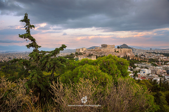 View Over Athens from Philopappos Hill, Athens, Greece