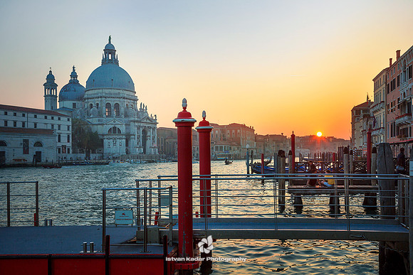 Basilica of St Mary of Health (Santa Maria della Salute) at Sunset, Venice