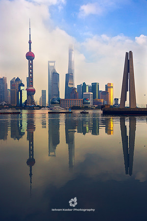 Reflections of Pudong, Shanghai, China