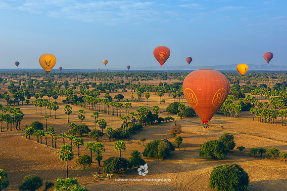 High Soaring Hot Air Balloons, Bagan, Myanmar