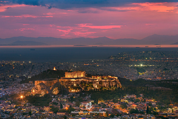 Athens at Sundown from Lycabettus Hill
