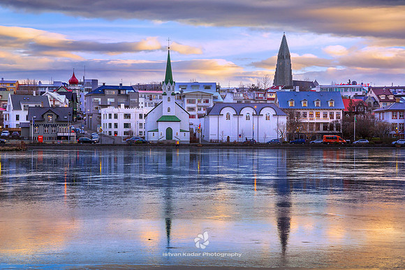 Tjörnin Lakeshore, Reykjavik, Iceland