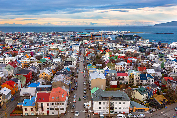View 2 from Hallgrimskirkja in Reykjavik, Iceland