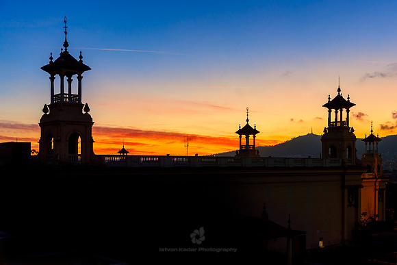 Sunset at the National Art Museum of Catalonia, Barcelona