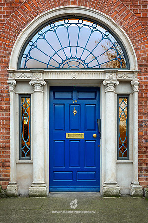 Georgian Style Blue Wooden Door, Dublin