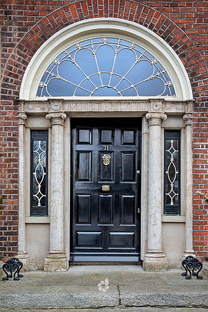 Georgian Style Black Wooden Door, Dublin