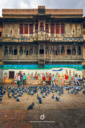 Mural Painting on Wall, Udaipur, Rajasthan, India