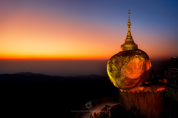 Sundown at the Kyaiktiyo Pagoda, Myanmar