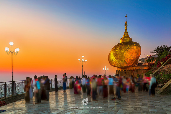Sunset Gathering at the Kyaiktiyo Pagoda, Myanmar
