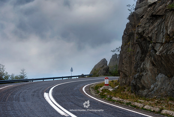 "Carpathian Mountains", Romania, Transfăgărăşan, cliff, curve, fog, mist, mountains, road, rock, stone, serpentine