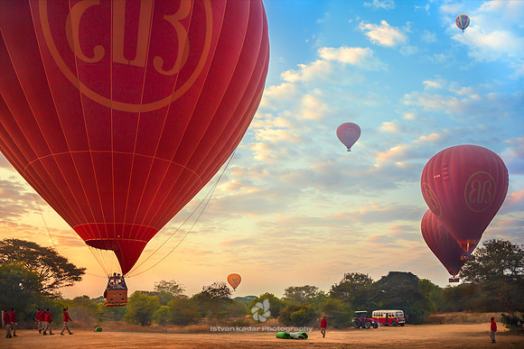 Hot Air Balloon Take Off, Bagan, Myanmar