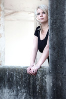 blond, female, girl, concrete, outdoor, portrait, pretty, woman, young, window,