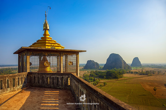 Wiew from Kaw Gon Cave Pagoda, Hsipaw, Shan State, Myanmar