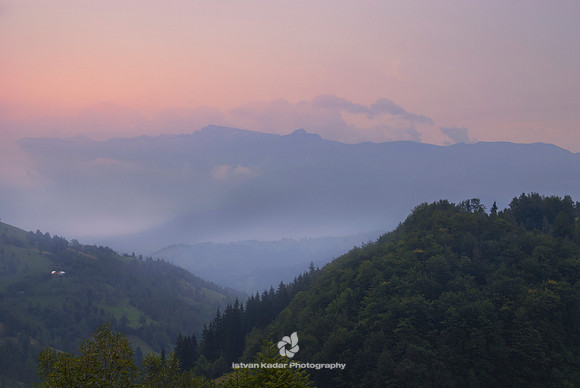 "Carpathian Mountains", Moeciu, "Outer Eastern Carpathians", Romania, Transylvania, cloud, hill, landscape, mountain, nature, pink, sky, trees