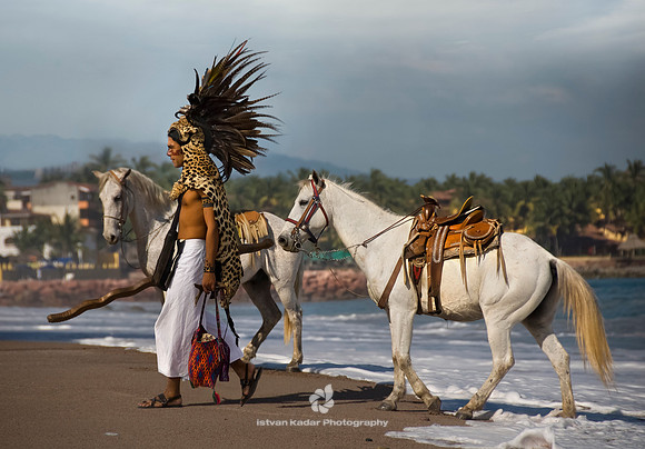 "Indigenous people of Mexico", "Mexican Indian", Mexico, "Puerto Vallarta", "Urban Indians", beach, feather, horse, ocean