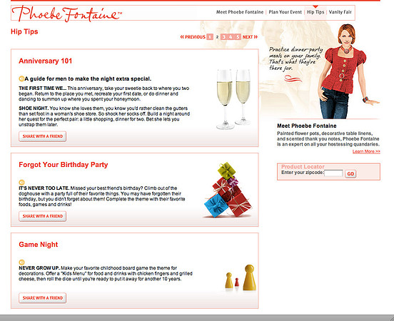 Website Design for Vanity Fair
