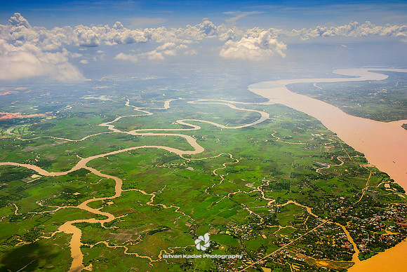 Aerial View of the Mekong Delta in Southern Vietnam