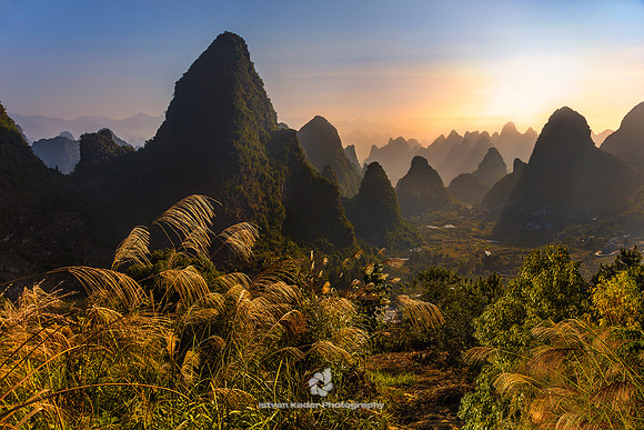 Morning Lights at Guangxi Hills, China
