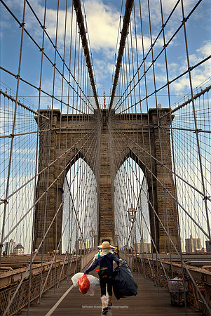 Catwalk on the Brooklyn Bridge