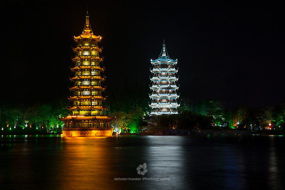 Sun and Moon Pagodas, Guilin, China