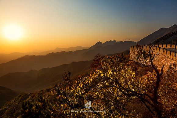 Sunset at the Great Wall of China