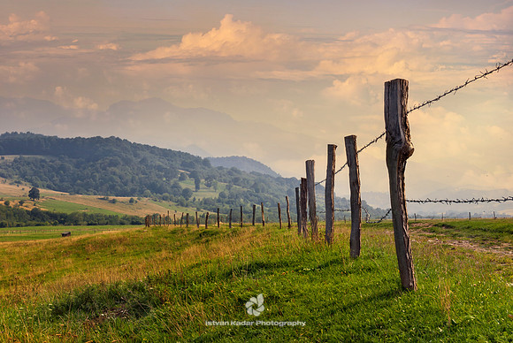 "Carpathian Mountains", Romania, Transylvania, cloud, green, hill, landscape, light, mountain, nature, trees, fence, rural, field, "barbed wire", pasture, summer