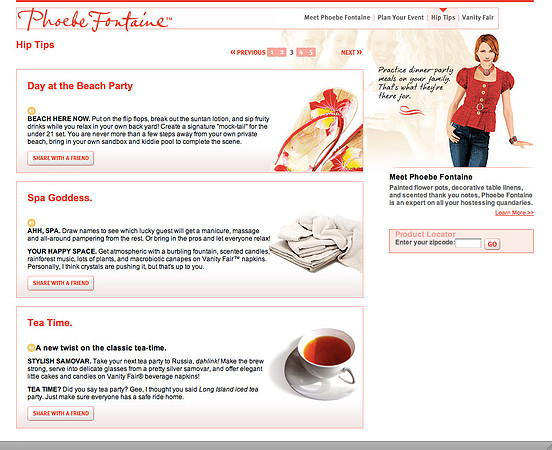 Website Design for Vanity Fair