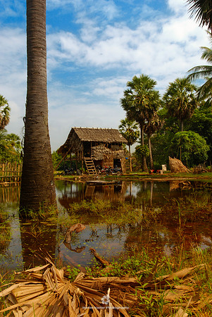 Thatched Farmhouse in Cambodia